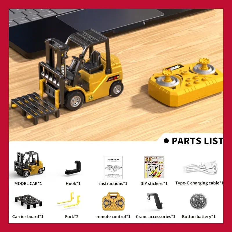 

1:64 Bluetooth мини-сплав вилочный погрузчик инженерная машина радиоуправляемый пульт дистанционного управления модель автомобиля украшение настольная игрушка для мальчика Рождественский подарок