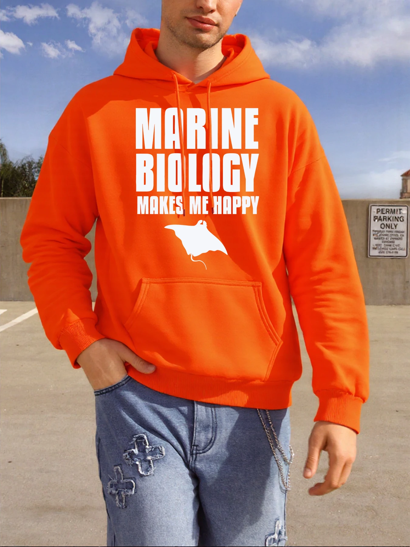 الأحياء البحرية تجعلني سعيدا طباعة هودي الرجال عادية كل مباراة هوديي العصرية الصوف الملابس الخريف للجنسين خمر فضفاض