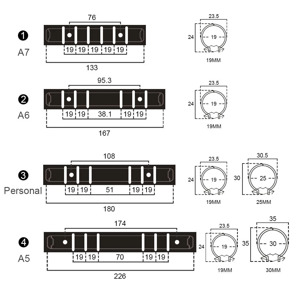 다채로운 금속 다이어리 파일 폴더 클립 스파이럴 링 바인더 클립 바인딩 후프 루즈리프 링 파일 폴더 리필 가능