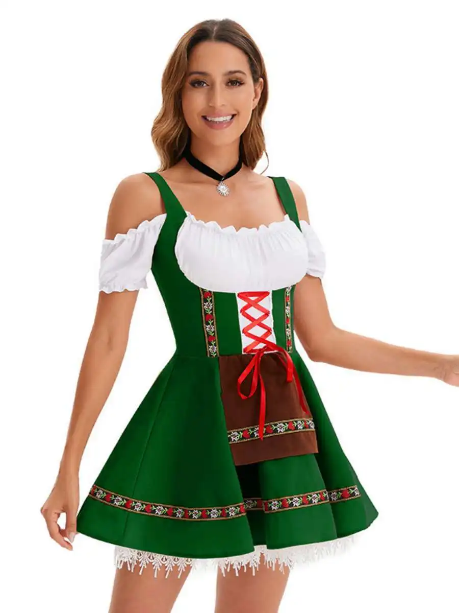 أزياء لفتاة البيرة من Loween Par Dr، مجموعة زنبركية من مادة البوليستر لأداء الرقص