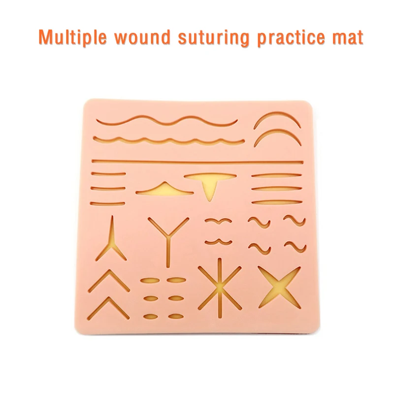 Coussretours de suture en silicone réutilisable pour la peau, modèle de plaie, entraînement de suture traumatique Y, polymères d'entraînement