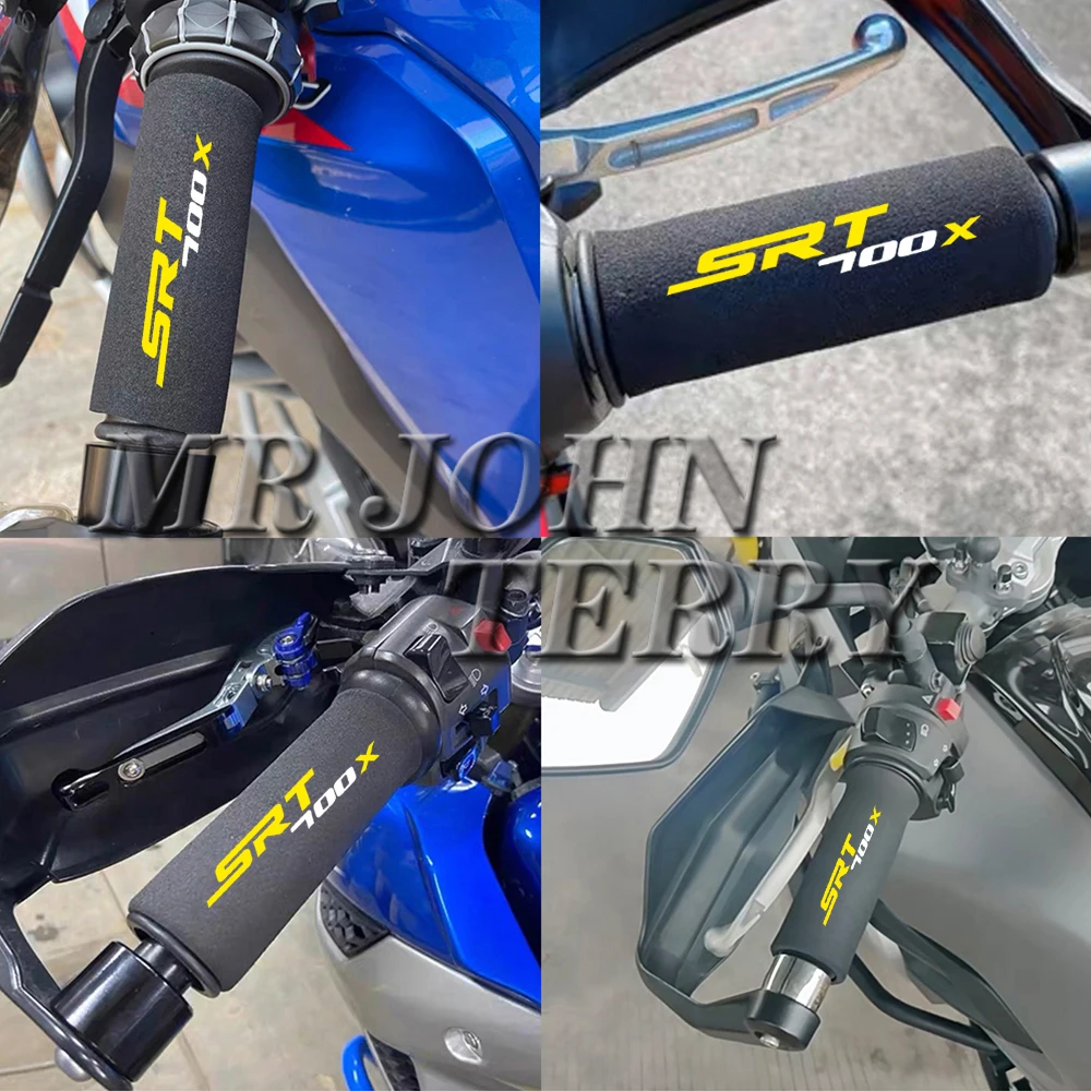 ل QJ موتور SRT 700X 2024 دراجة نارية غطاء مقبض للصدمات دراجة نارية الإسفنج قبضة عدم الانزلاق مقبض مقود دراجة غطاء الإسفنج