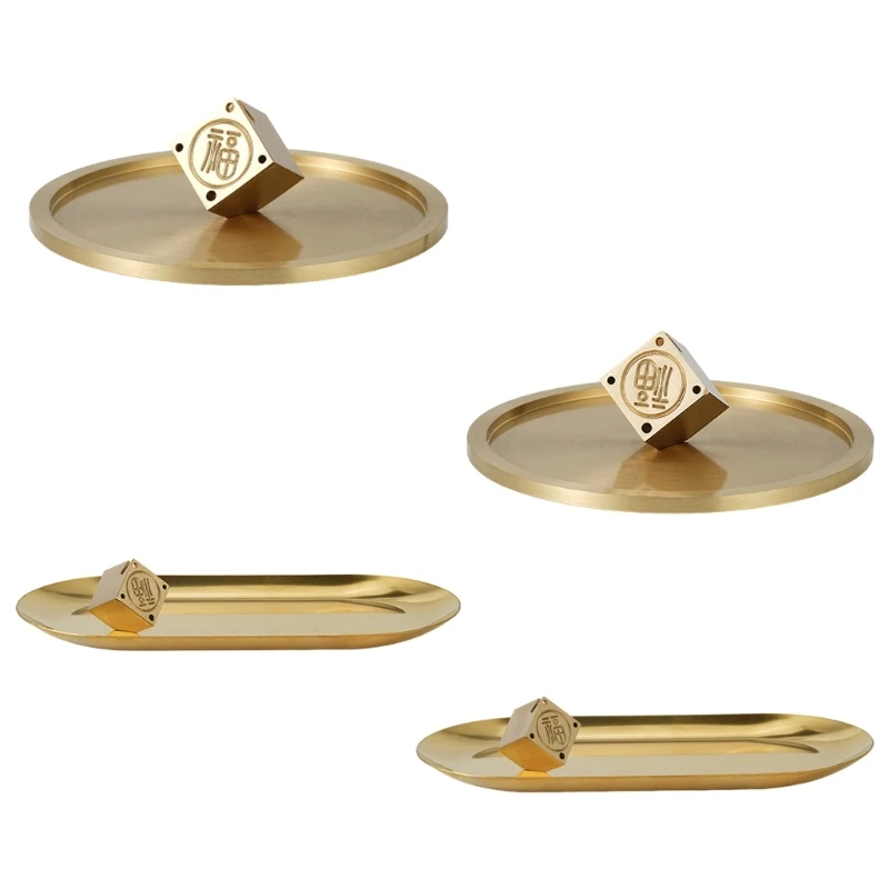 Brass Square Incenses Burners Holder Ashes Catchers Tray Incenses Holder Incenses Burners for Meditations Decors