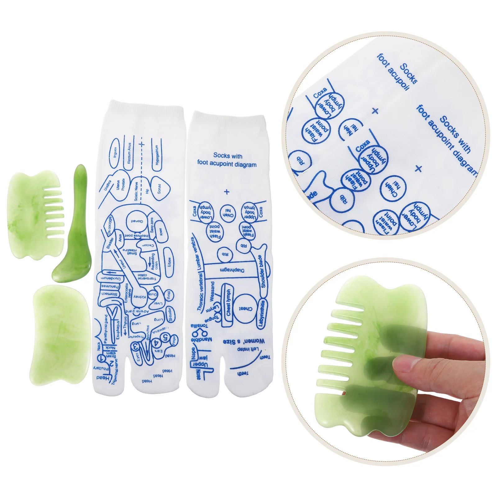 

1 Set Women'S Acupuncture Socks With Massage Stick Reflexology Therapy Foot Relief Pressure Point Socks For Daily Relaxation