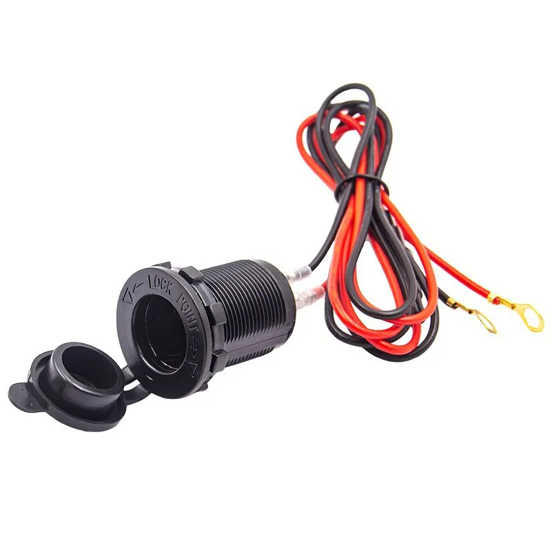 12V waterproof car cigarette lighter socket 60CM cable car boat motorcycle tractor power socket car accessories