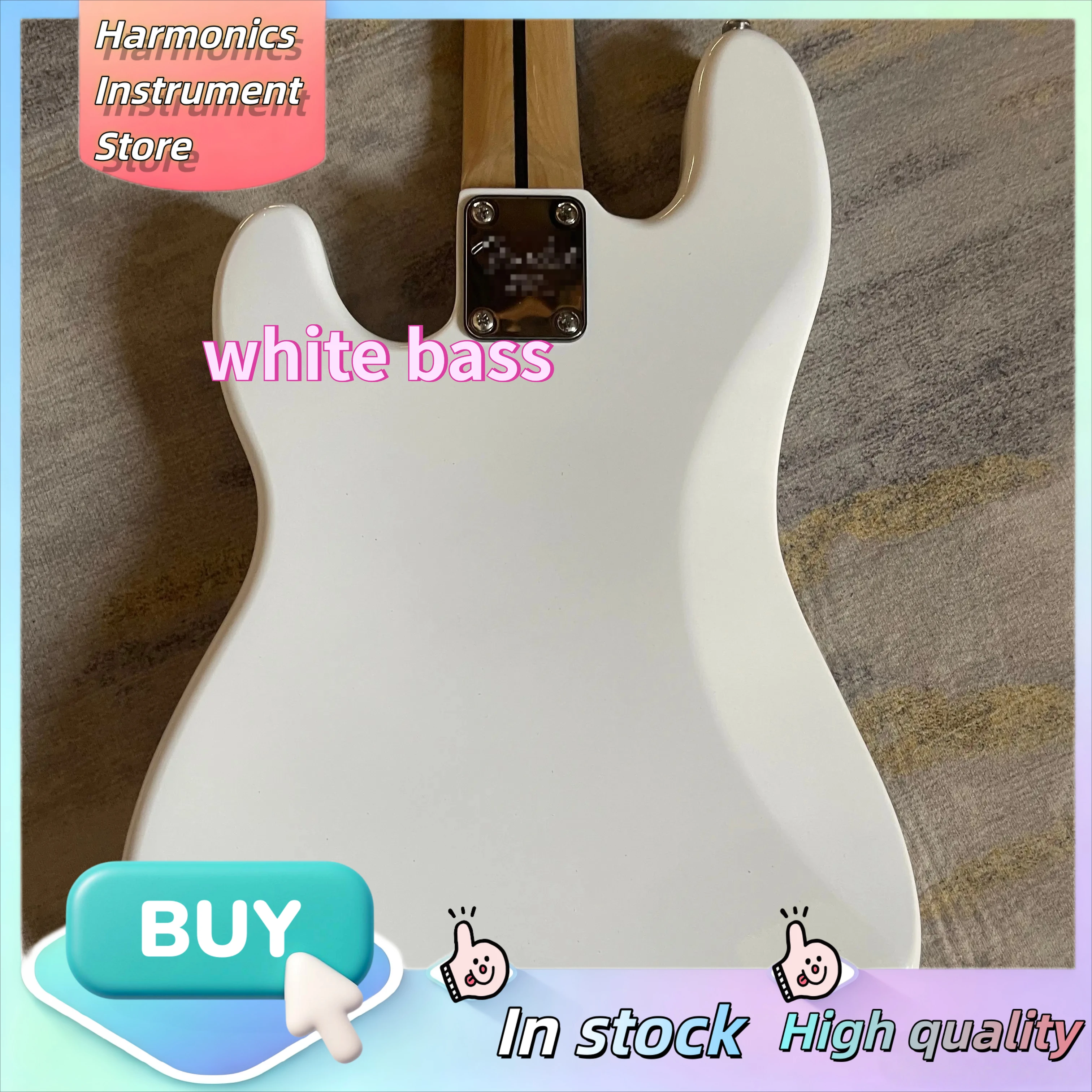 White 1951 P Bass Precision White 4 String Bass Split Pickups Vintage Fixed Bridge Beginner Band Live Electric Bass Guitar view 6