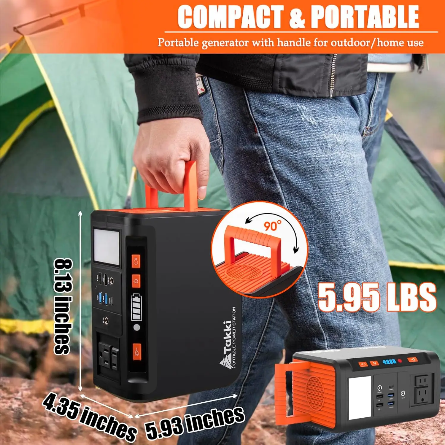 250W 휴대용 파워 스테이션 222Wh 순수 사인파 AC 콘센트 캠핑 가정 비상용 노트북 충전용