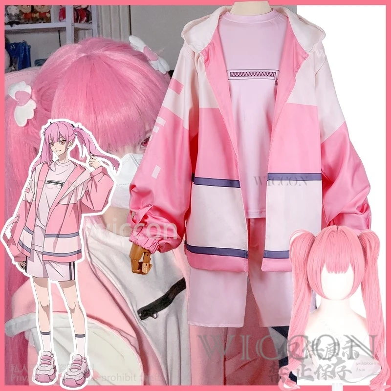 

Anime Link Click Li Tian Xi Cosplay Pink Costume Coat Pants Cute Wigs Cos For Girls Woman Halloween Christmas Party Customized