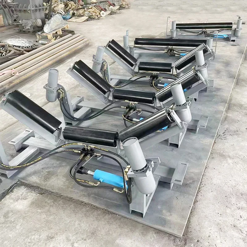 Fully automatic hydraulic deviation correction device, conveyor belt four-bar deviation correction bracket deviation adjustment