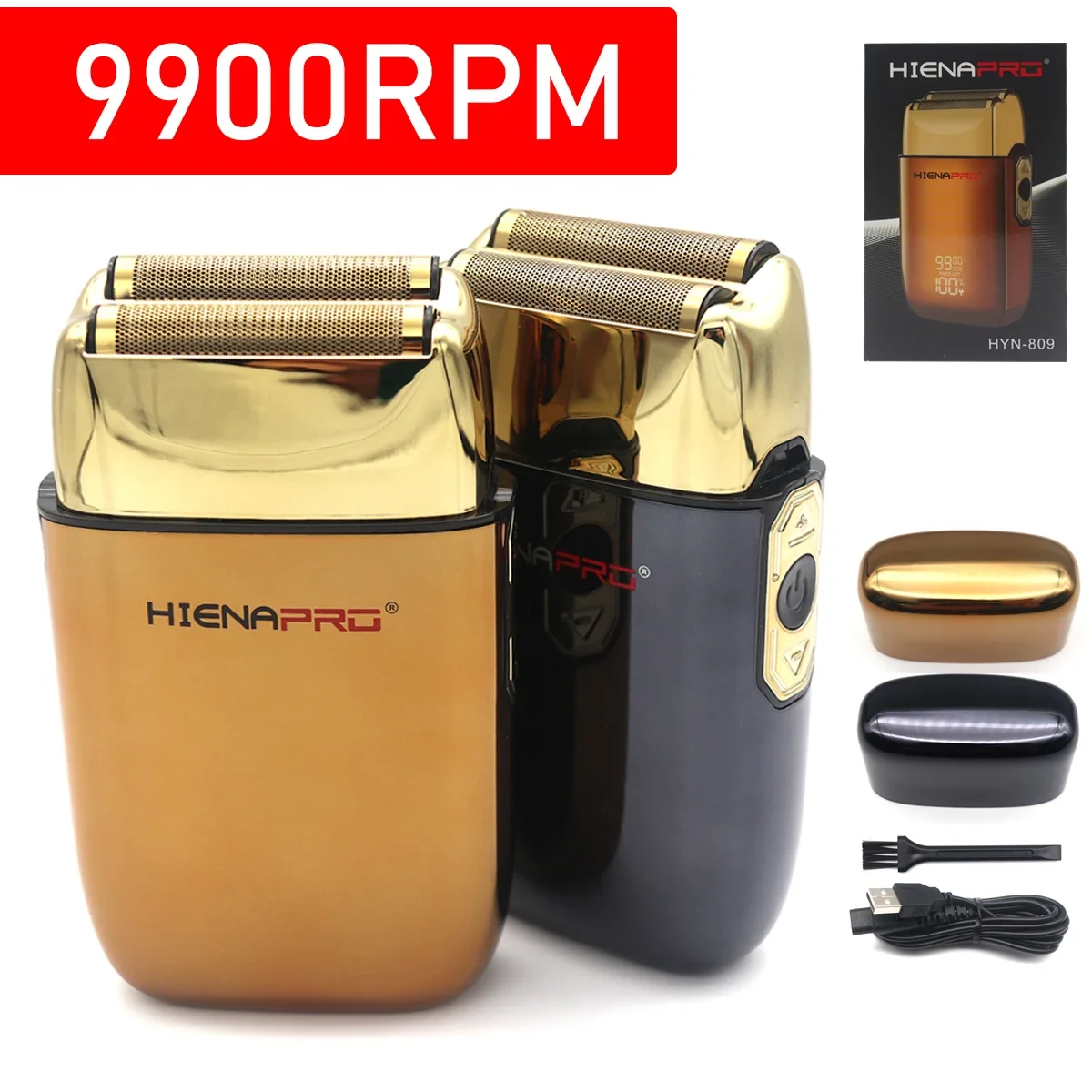 

Professional Cordless Shaver 9900RPM Floating Double Foil USB Charging Men's Electric Beard Trimmer Professional Barber Razor