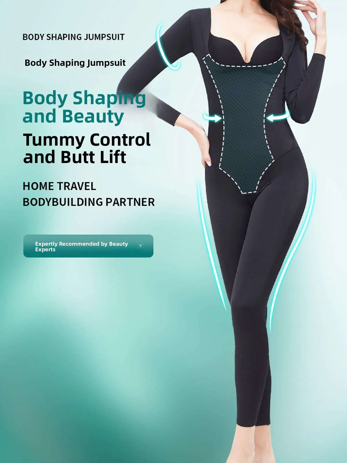 Shapewear Bodysuit Women's Postpartum Tummy Control Legging Long Sleeve Sexy Sensual Lace Hollow out Nylon Winter Underwear