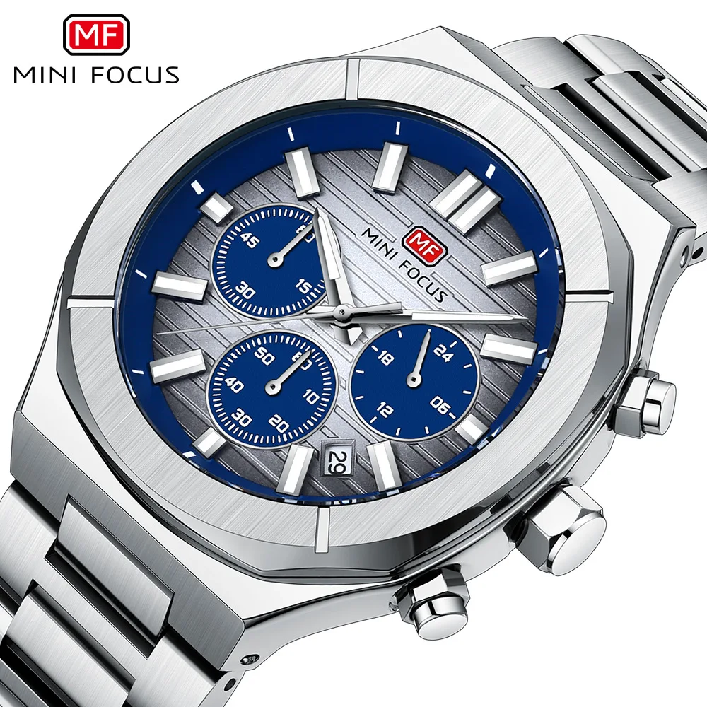 

MINI FOCUS 0612 Fashion Brand Quartz Watch Multifunction Chronograph Calendar Luminous Waterproof Sports Casual Watches for Man