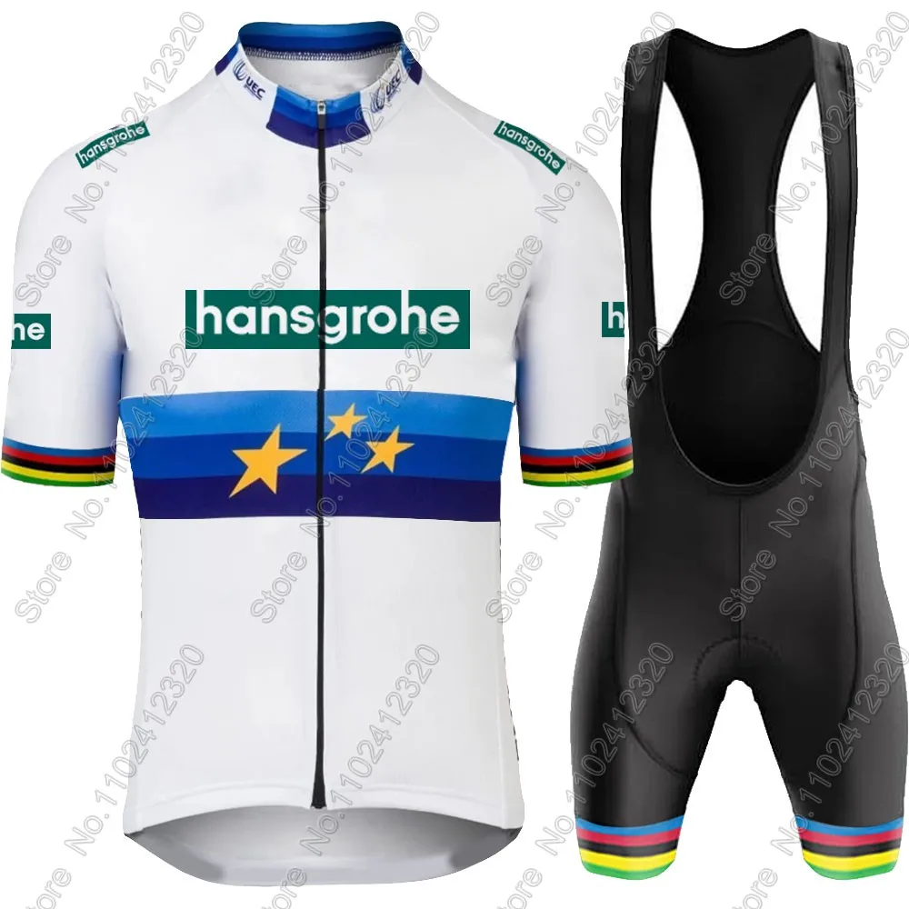 Boraful Hansgrohe 2025 فريق الأوروبي الدراجات جيرسي مجموعة Primoz Roglic WhiteClothing الطريق دراجة قمصان دعوى دراجة مريلة السراويل الجبلية
