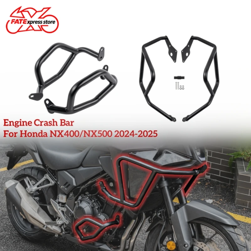 

For Honda NX400 NX500 NX 400 500 2024-2025 Crash Bar Engine Bumper Guard Frame Stung Cage Protection Motorcycle Accessories