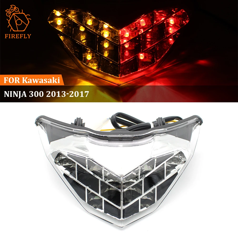 For KAWASAKI Z250 Z300 NINJA 250 NINJA 300 2013-2017 Motorcycle Integrated Blinker Lamp LED Tail Brake Light Turn Signa