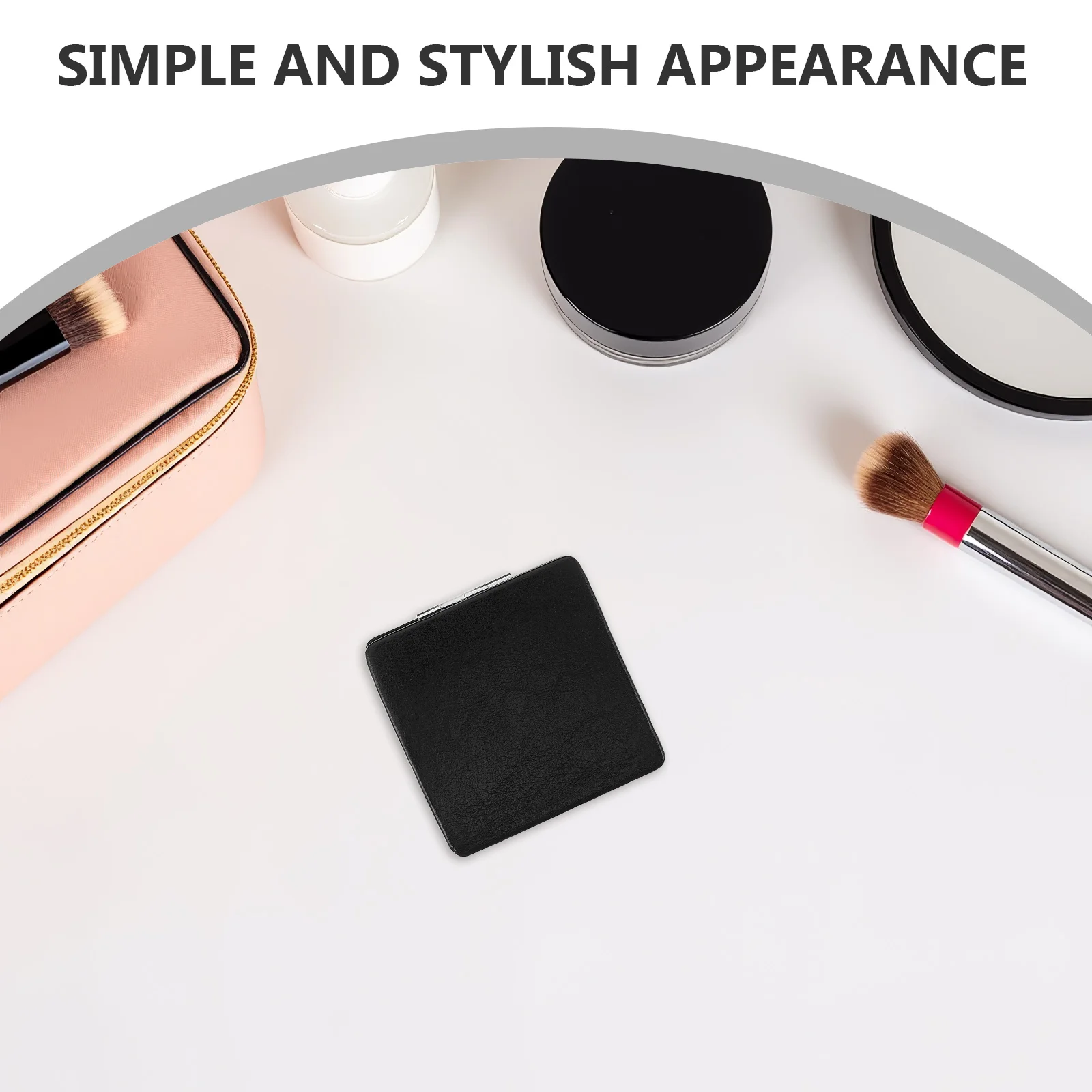 8cm折りたたみ式コンパクトミラー、旅行用ハンドヘルドポケットメイクアップミラー、ポータブル財布ハンドバッグデスクグルーミングツール