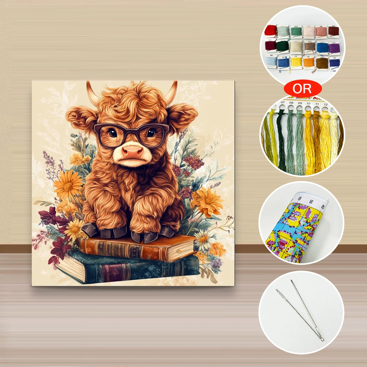 1 Stück 40x40 cm/15,74 Zoll, 11Ct/14Ct Kreuzstich-Set, DIY Valentinstagsgeschenk, Stickerei-Set für Festivals, Stadt – Detail 3