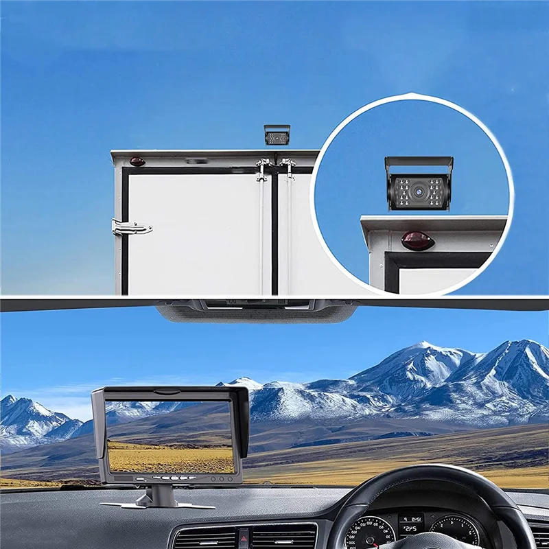 Caméra de sauvegarde Pop 1080P HD, grand angle de vue étanche IP69 révèle un pick-up de remorque de camion super chaud