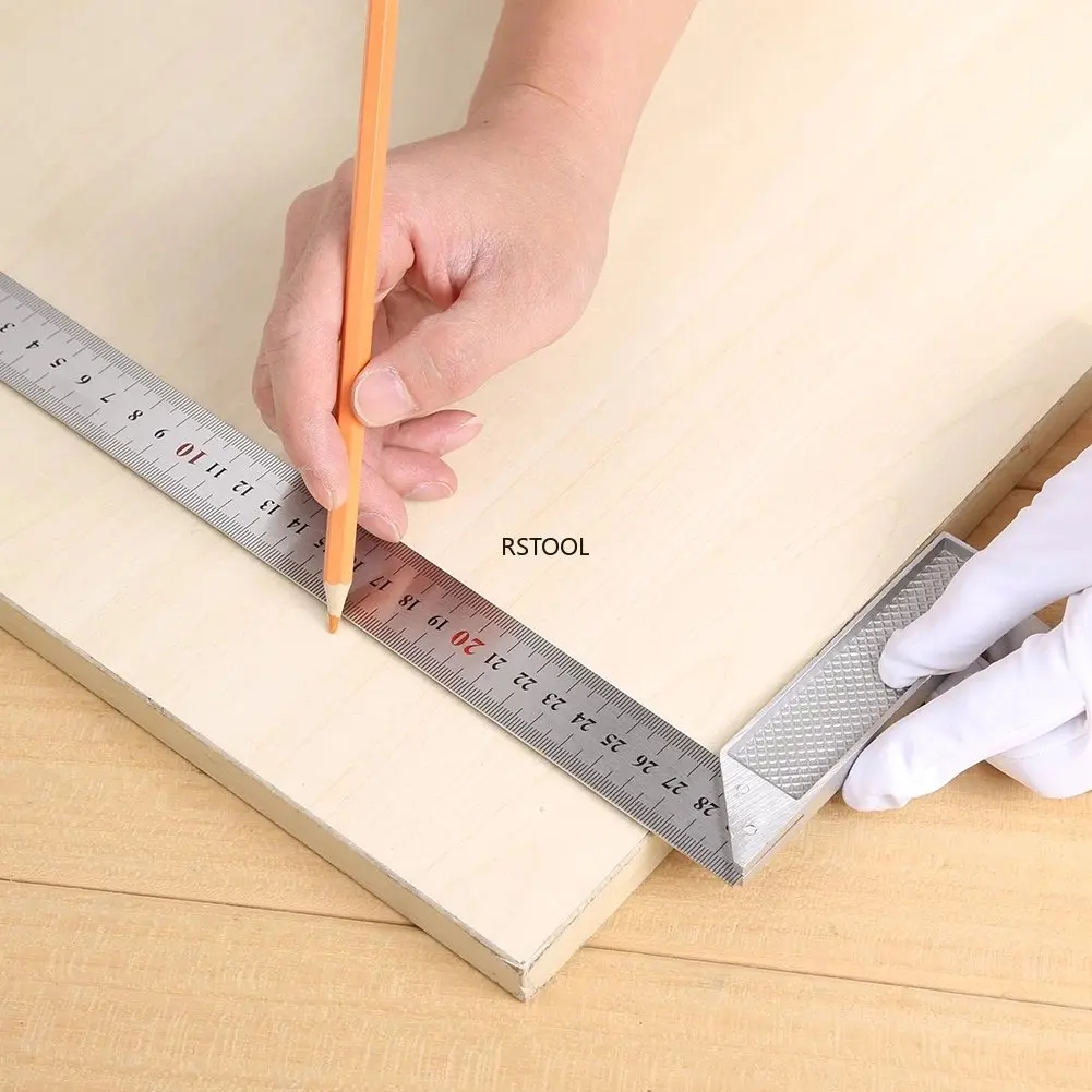 Right angle 90 Turning ruler Woodworking ruler Steel turning ruler measuring tools gauge Aluminum alloy square ruler