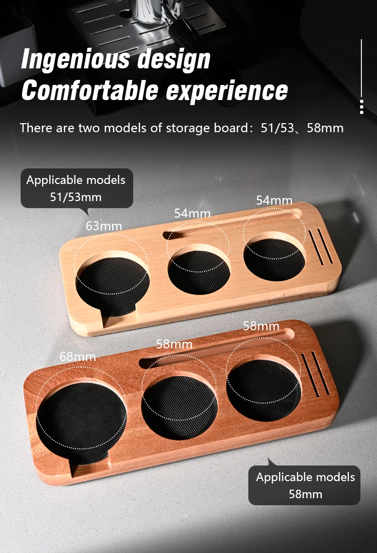 Kaffee-Tamper-Matte Ständer Siebträgerhalter Sapelert Basisgestell aus Walnussholz für 51MM 54MM 58MM Espresso-Zubehör Barista – Detail 10