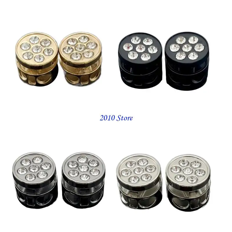 

F3MF 10pcs Round Cord Locks for Easy Adjustment of Elastic Laces and DIY Sewing Accessories Metal Drawstring Adjuster