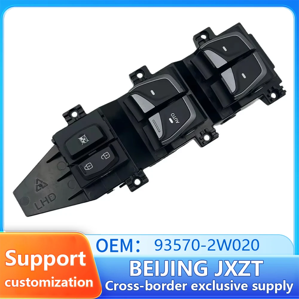 Flame King Front Left Glass Lifting Button Contr Front Power Window Main Switch for 2013 2014 2015 Hyundai Santa Fe 935702W020