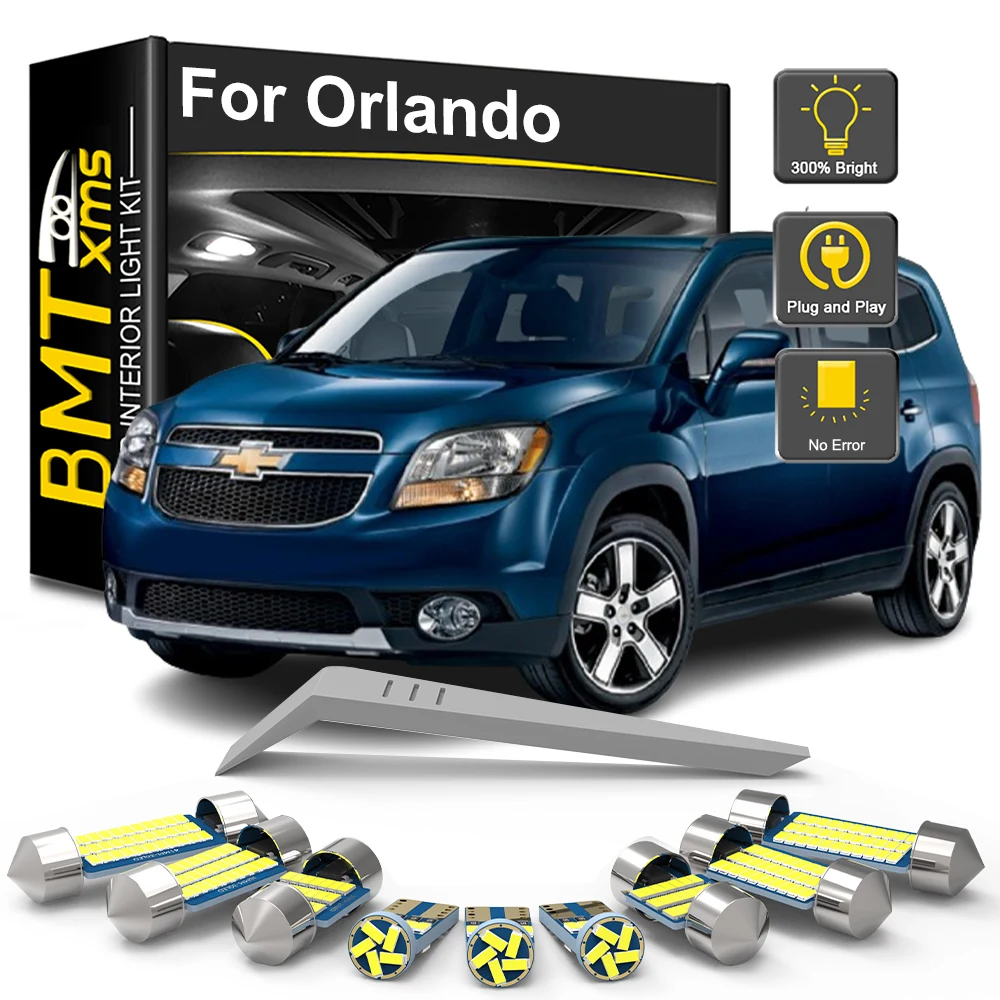 BMTxms 11Pcs LED Interior Light Bulb Kit For Chevrolet Chevy Orlando 2012 2013 2014 Car Dome Reading Trunk Vehicle Indoor Lamp