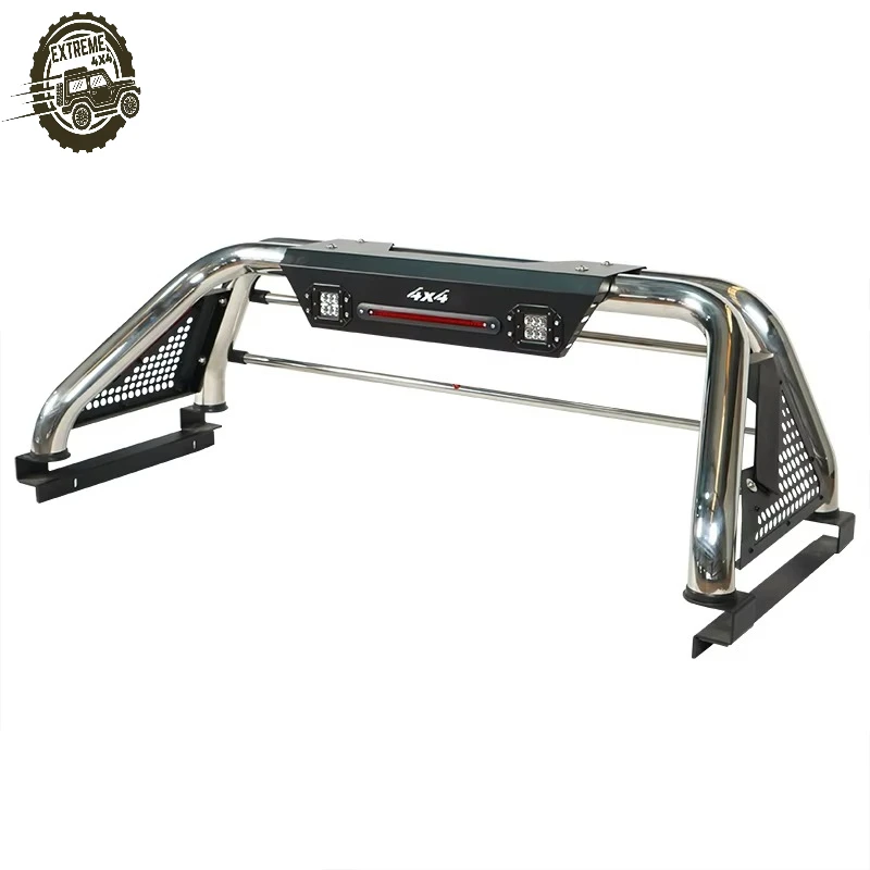 

Good Quality Pickup Roll Cage Trunk Truck Stainless Steel Roll Bar Silver Customization for GMC Sierra