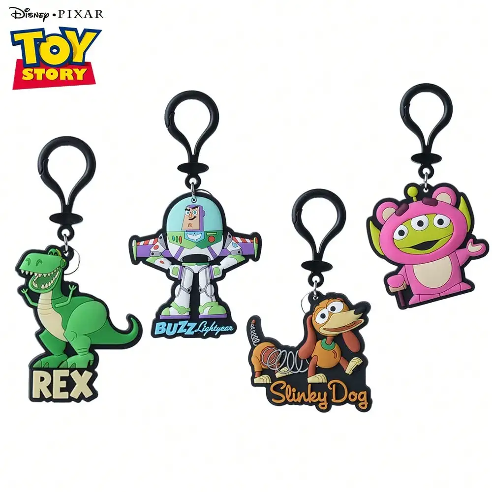 

Disney Toy Story Keychain 1/4PCS Buzz Lightyear Slinky Dog PVC Keyring Valentine's Day Couples Gift Cute Bag Pendant Official