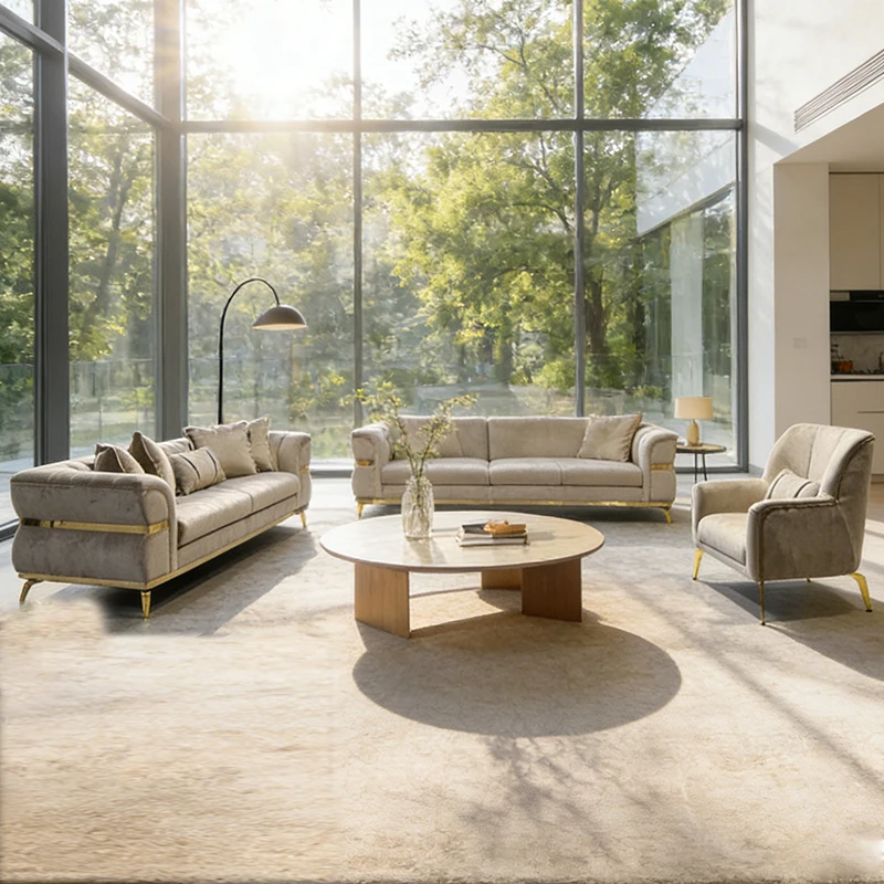 # Factory Modern Luxury Living Room Sofa Furniture Set Fabric 3 Seater Modular Sectional 1+2+3 Comfortable Couch Set