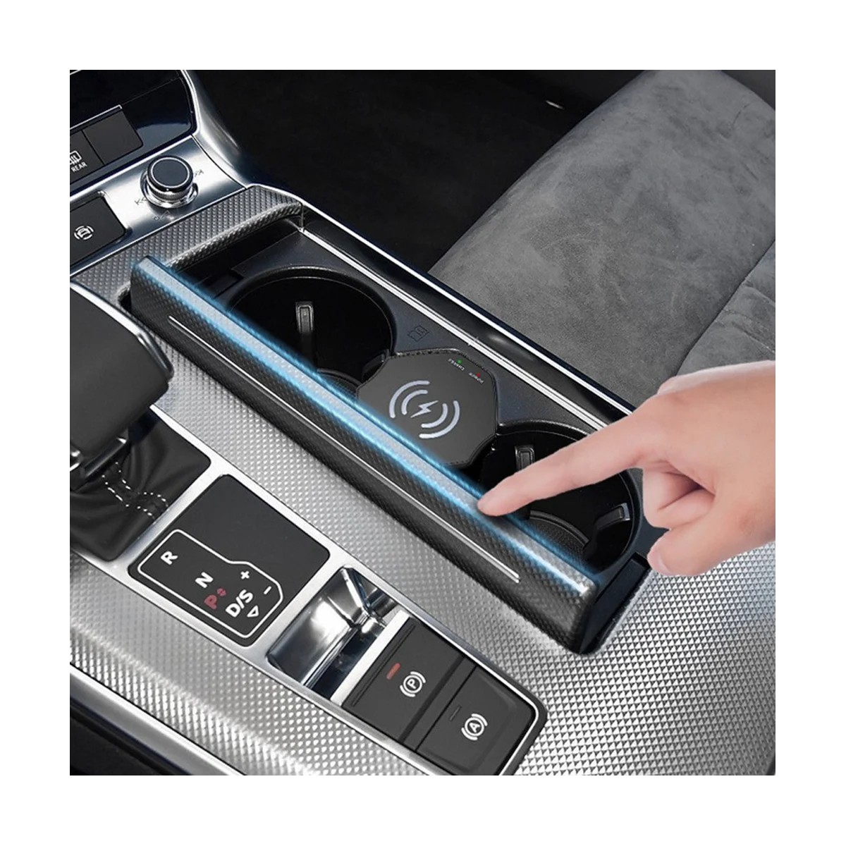 Wireless Charger for Audi A6 A7 S6 S7 C8 2019-2023 Cigarette Lighter Car Charger 15W Car Mobile Phone QI Fast Charging