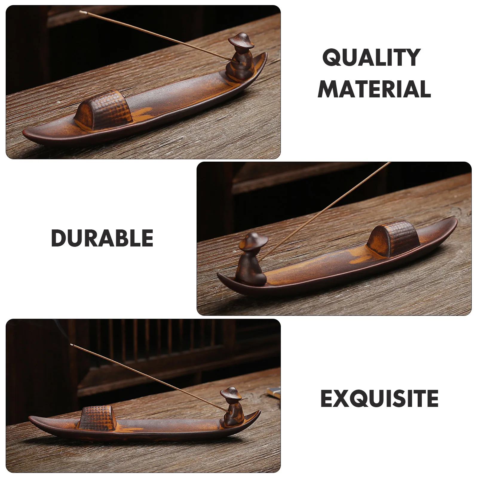 

Incense Stick Holder Ceramic Desk Home Decor Classic Fisherman Vintage Yoga SPABathroom Garden