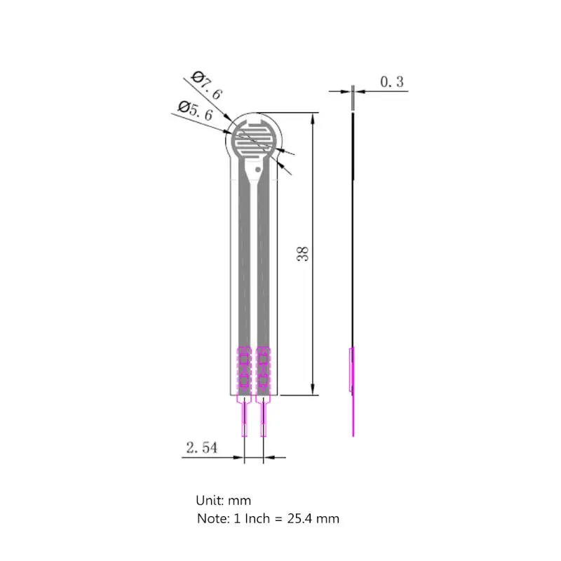 RP-C7.6-LT Thin Film Force สำหรับเซ็นเซอร์ความดันอัจฉริยะ 20g-1.5kg สำหรับ
