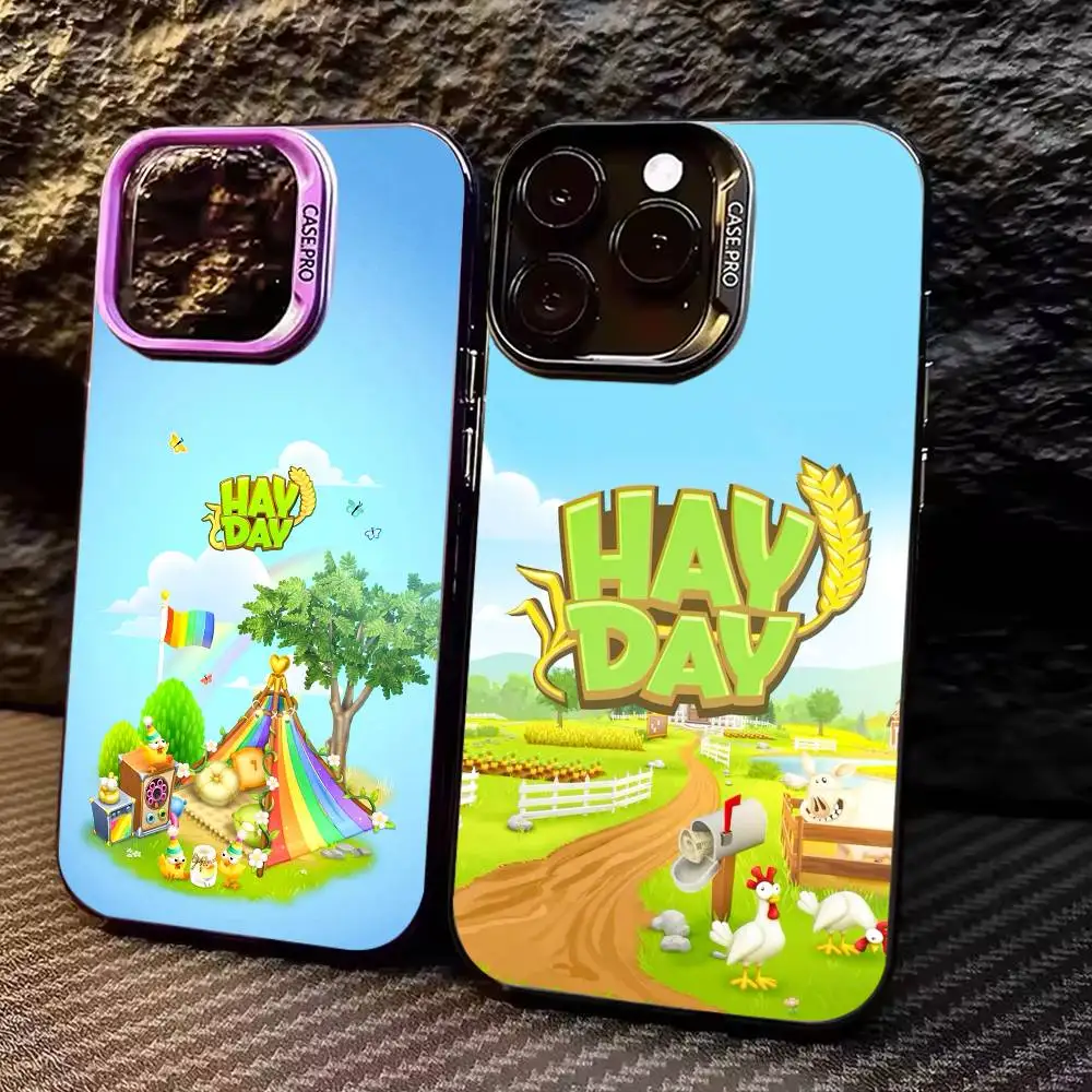 

Game H-Hay D-Day farm design Phone Case For iPhone 17,16,15,14,13,12,11 Plus,Pro Max,Colored Silver Phone Case
