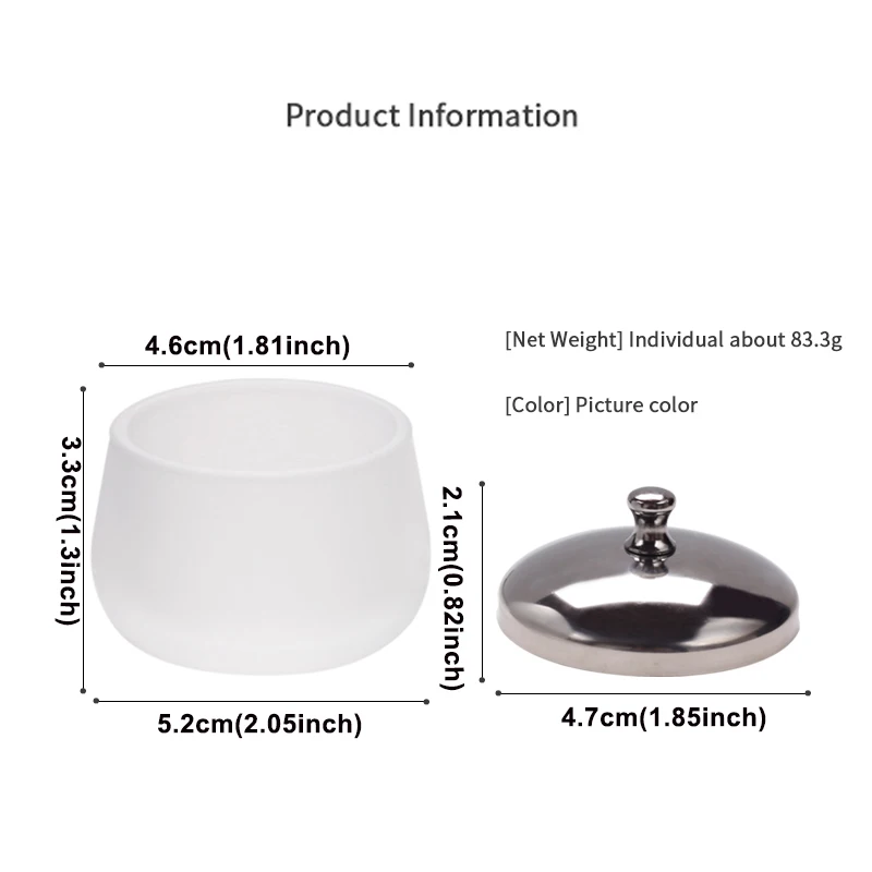 1pcs Nail Crystal Glass Dappen Dish Acrylic Powder Liquid Holder Container Round Shape Nail Lid Cup Bowl Manicure Accessories