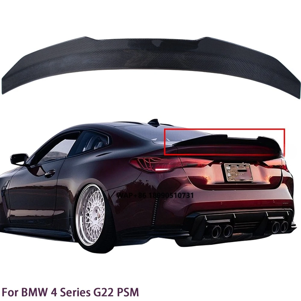 

For 4 Series G22 Coupe/M4 G82 PSM Style Dry Carbon Fiber Rear Spoiler Trunk Wing 2020-2025
