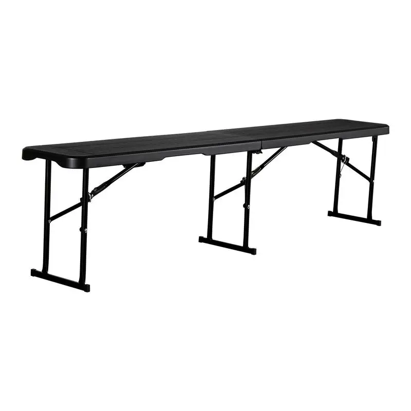

Portable team bench, camping bench, 182cm, folding bench for picnics, parties, camping, dining, beer bench made of HDPE (150 kg load capacity per seat), 2-piece party bench with 2 carrying bags, black