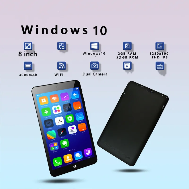 8 INCH Windows 10 Tablet PC System 2GDDR RAM 32GROM Z3735F WIFI Quad Core  Office Work WIFI Dual Cameras