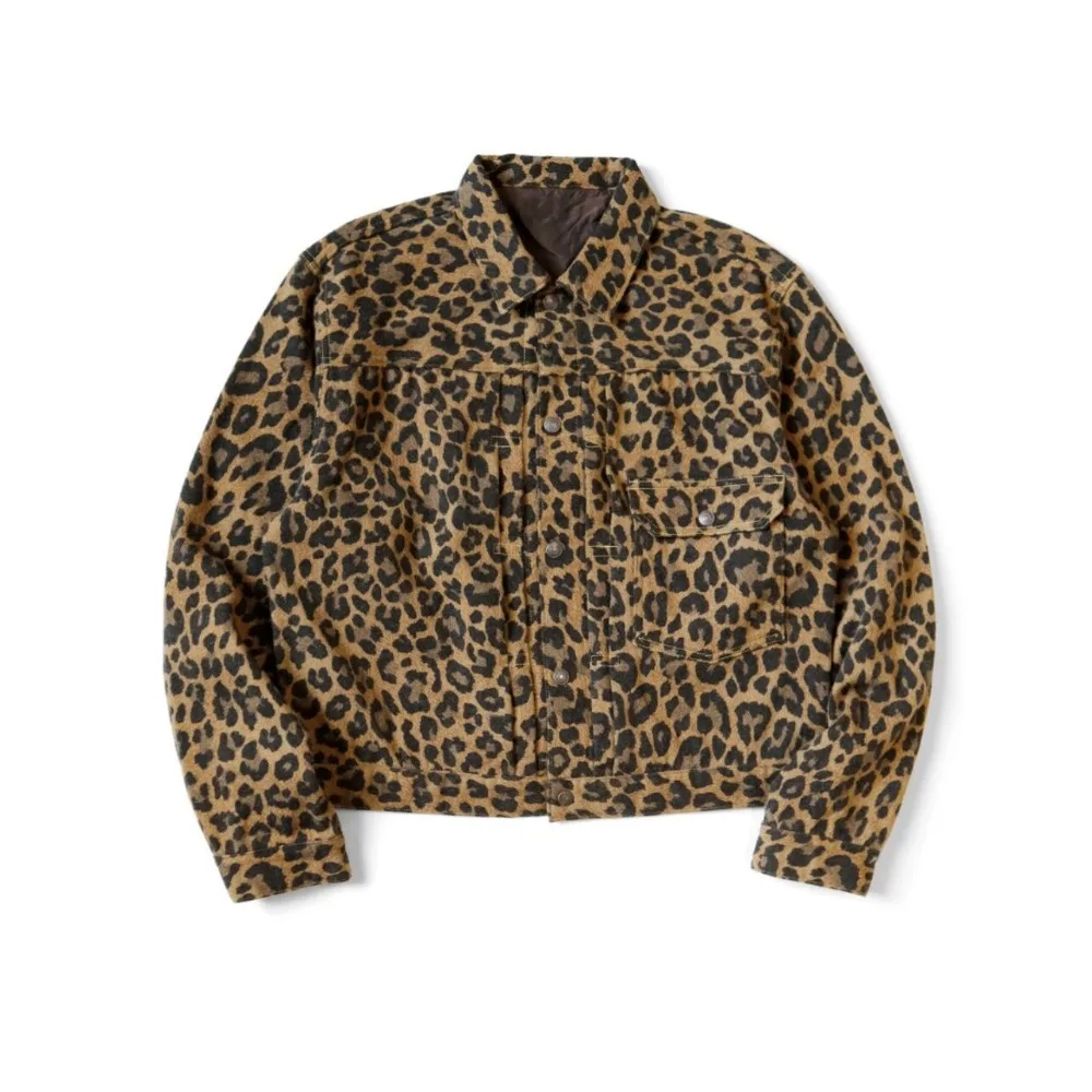 25AW KAPITAL HH Hirata and Hongri Leopard Print Lightweight Short Coat Japan Style Two Pocket Casual Lapel Jacket New Arrival