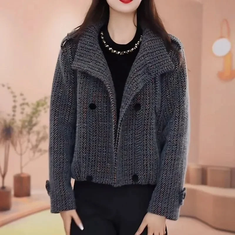 韓国女性のファッションパッチワークコート春秋レディーススタンドカラーカジュアルショートジャケット女性ハイエンド長袖アウター