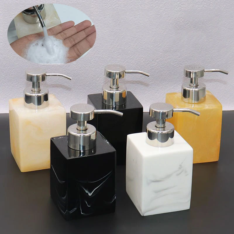 Resin Foam Soap Dispenser Marbled Lotion Bottle Shampoo Dispenser Hand Sanitizer Bottle Hotel Kitchen Bathroom Accessories