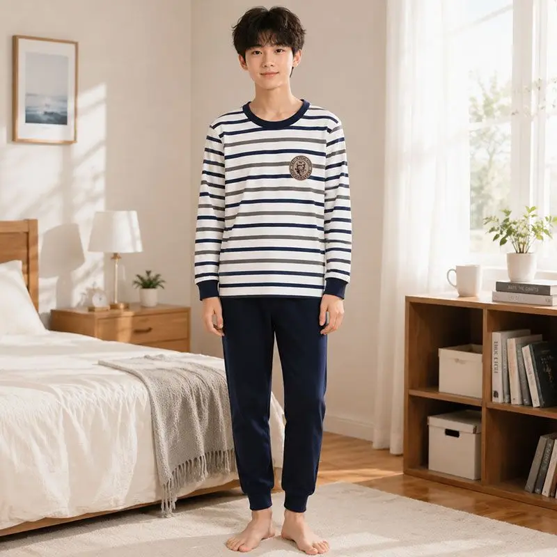 2026 For Children's Baby 6-18 Years Kids Thermal Underwear 2-Piece Set ClothingTop + Pants Boys Autumn Winter Homewear view 3