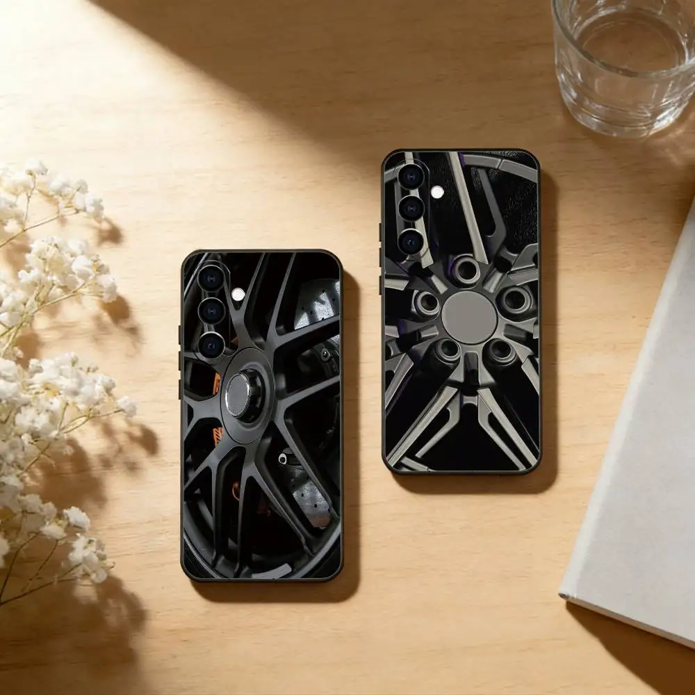 Car Wheel Bone Phone Case For Samsung Galaxy A73,A72,A71,A70,A53,A52,A51,Others Soft Black Cover
