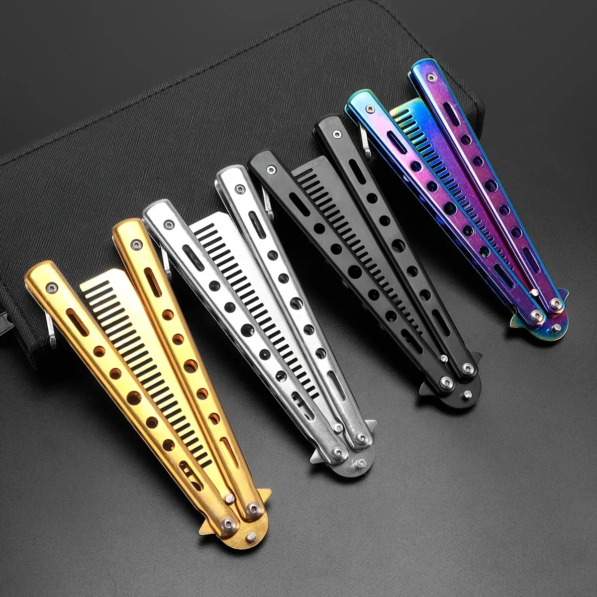 

1PC Stainless Steel Foldable Butterfly Hair Comb, Strong Teeth Portable Travel Styling Tool 4 Color Gift