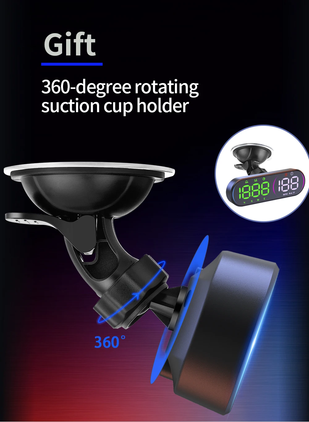 G26 Head-up-Display (HUD) Auto-GPS-LED-Smart-Digital-Tachometer KM/H MPH Übergeschwindigkeitswarnung für LKW SUV Motorrad Zubehör – Detail 6