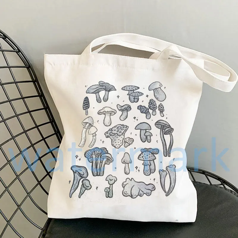 

Mushrooms Tote Bag Illustrated Tote Bag Reusable Eco-Friendly Shopping Bag Organic Cotton Canvas Grocery Bag Eco Friendly Gift