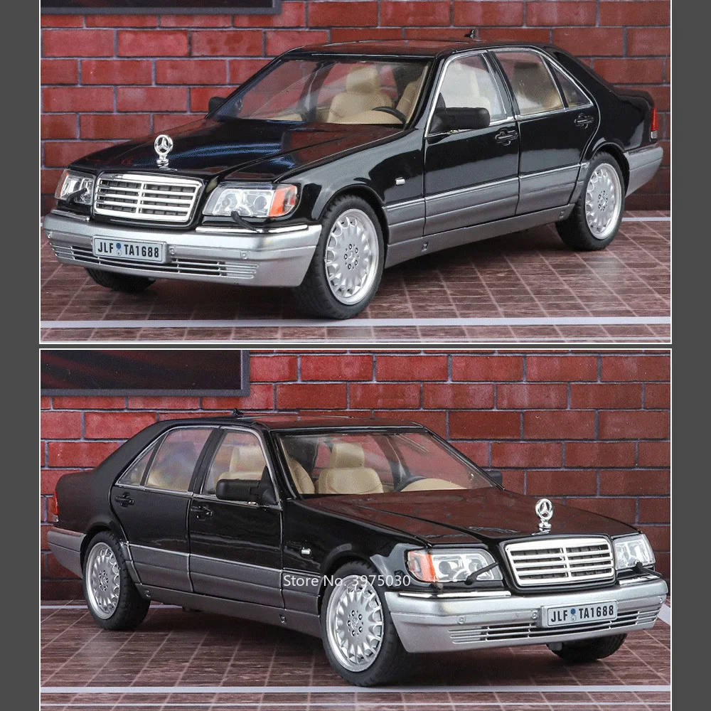 1:24 benz w140 320sel modelos carros brinquedos pneus de borracha com veículos de música leve roda puxar para trás carro em miniatura crianças presentes de aniversário