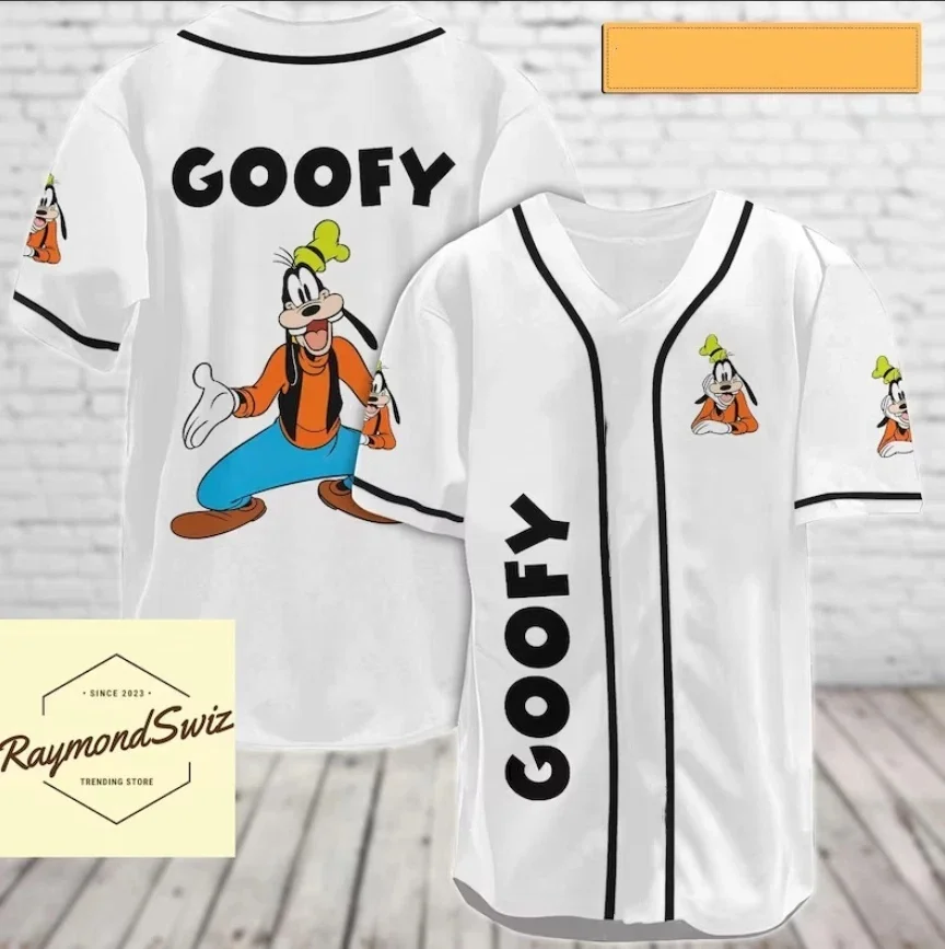 Disney Halloween Goofy Printed Baseball Shirt Jerseys Children Youth Adult Personalized Family Parent-Child Disneyland T-Shirt