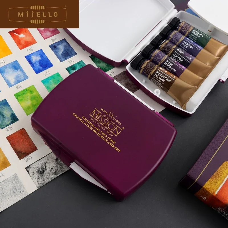 

Korea MISSION Precipitation Color Layered Color Artist Watercolor Paint Set 15ml 5 Colors Four Seasons Sketching Art Supplies