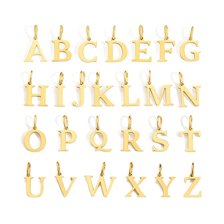 EMANCO Initial Alphabet Pendant Stainless Steel Charms for Making Necklace Minimalism Accessories Women's Jewelry Wholesale